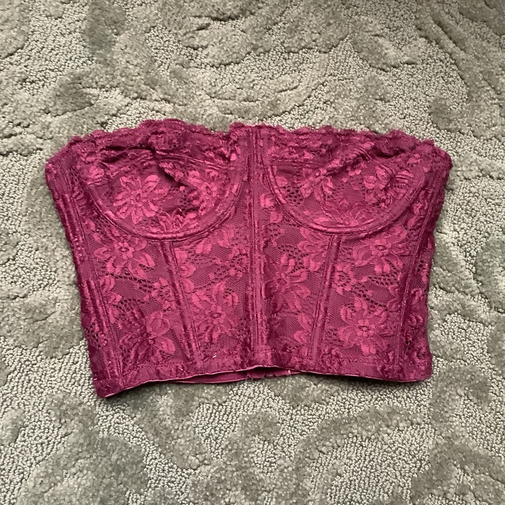 (Bin 6) UO out from under strapless lace corset top